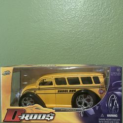 JADA D-RODS DIV CRUISER 1:24 SKOOL SCHOOL BUS YELLOW DIECAST MODEL CAR 