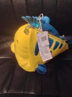 Loungefly Flounder Little Mermaid Fish Shaped Zip Pouch