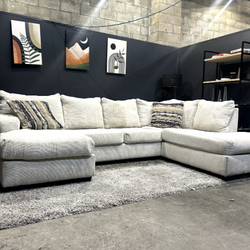 Gorgeous Double Chaise Cream Sectional Sofa - Delivery Available!