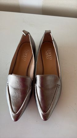 Franco Sarto Metallic Pointed-Toe Loafer Flats