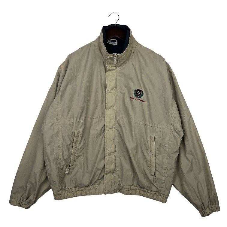 VINTAGE Monterey CA Windbreaker SAN FRANCISCO EMBROIDERED Jacket Men's Medium Full Zip Fahrenheit SZ LARGE