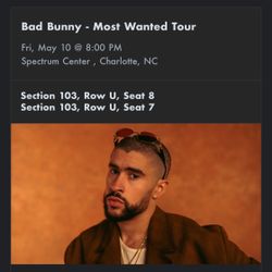 Bad Bunny Most Wanted tour (2) Tickets