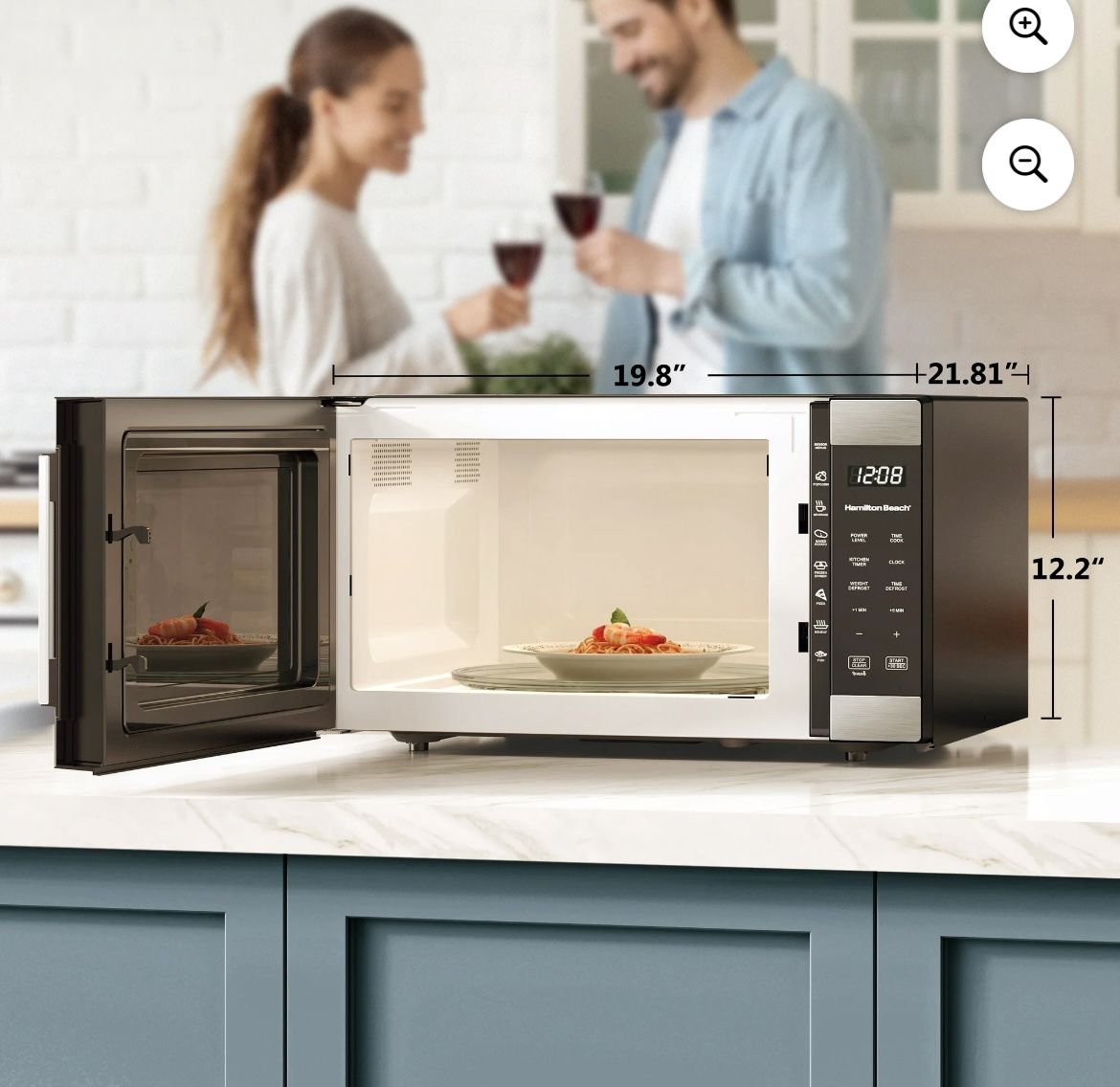 Hamilton Beach 1.6 Cu ft Sensor Cook Countertop Microwave Oven, 1100 Watts, Stainless Steel, New