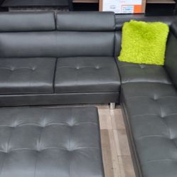 Winter Blowout Sale. Ibiza Gray Leather Sectional With Ottoman Now Only $699. Easy Finance Option. Same-Day Delivery.