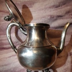 Crosby silver plated on copper teapot