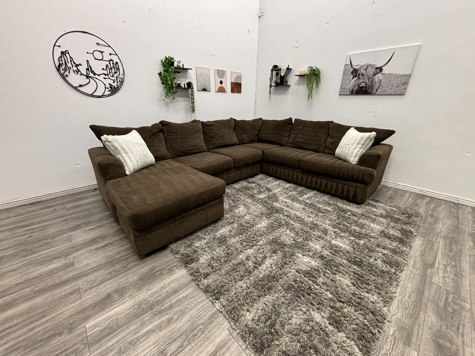 Brown Sectional Couch - Free Delivery