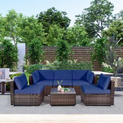 6 pcs Rattan Sofa Set