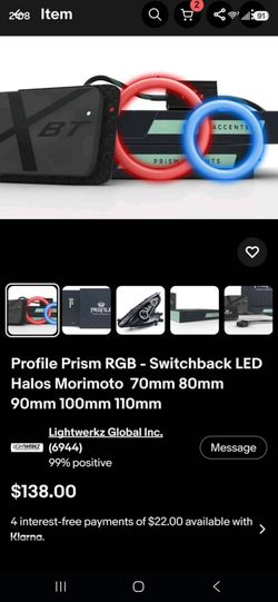 Profile Prism RGB - Switchback LED Halos Morimoto 120mm with Morimoto XBT RGB Bluetooth Controller