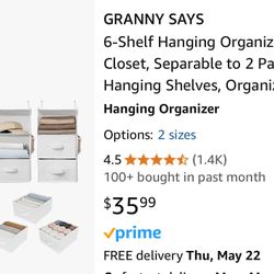 6 Shelf Hanging Closet Organizer Brand new Unopened 