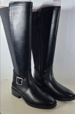 New Saint's Knee High Black Boots - Size Women's 6