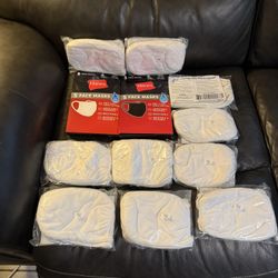 5-Pack 100% Cotton Reusable Face Masks - White - NEW - Washable 