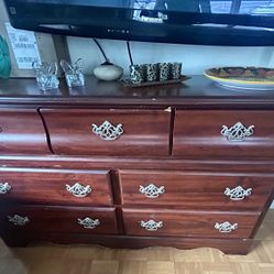 Wood Dresser With 7 Drawers 