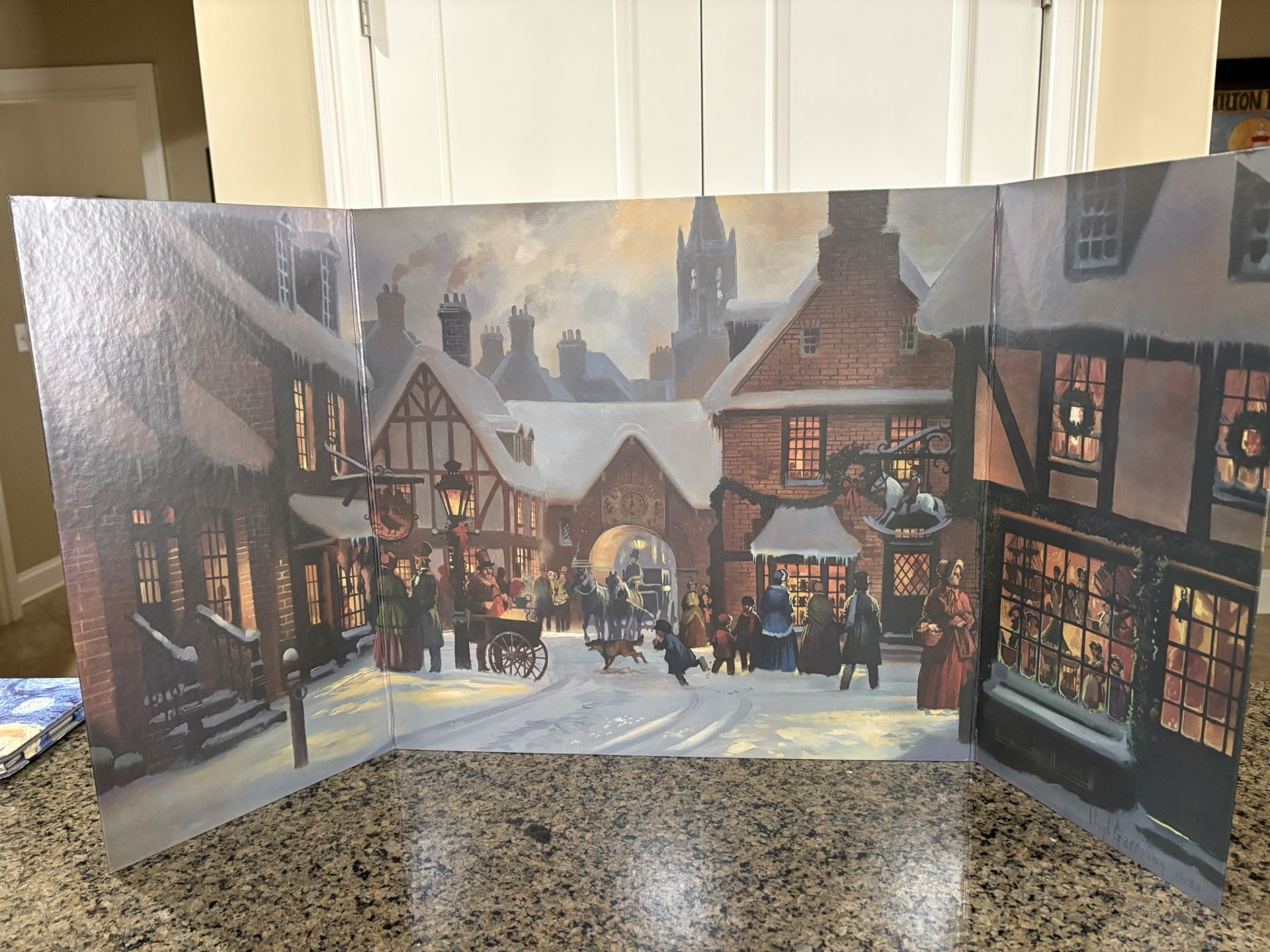 Vintage (1988) Christmas Carol Trifold Illustrated Display