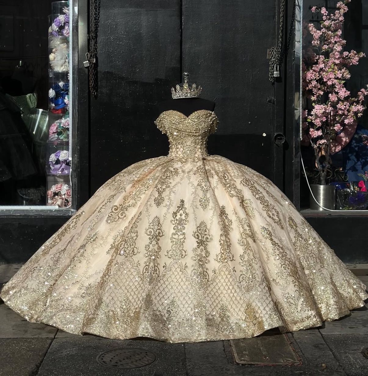 Gold/Ivory Quinceaera Dress