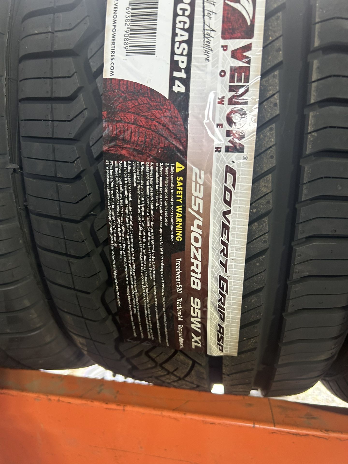 New 235/40R18 Venom Covert Grip $$115 Per Tire