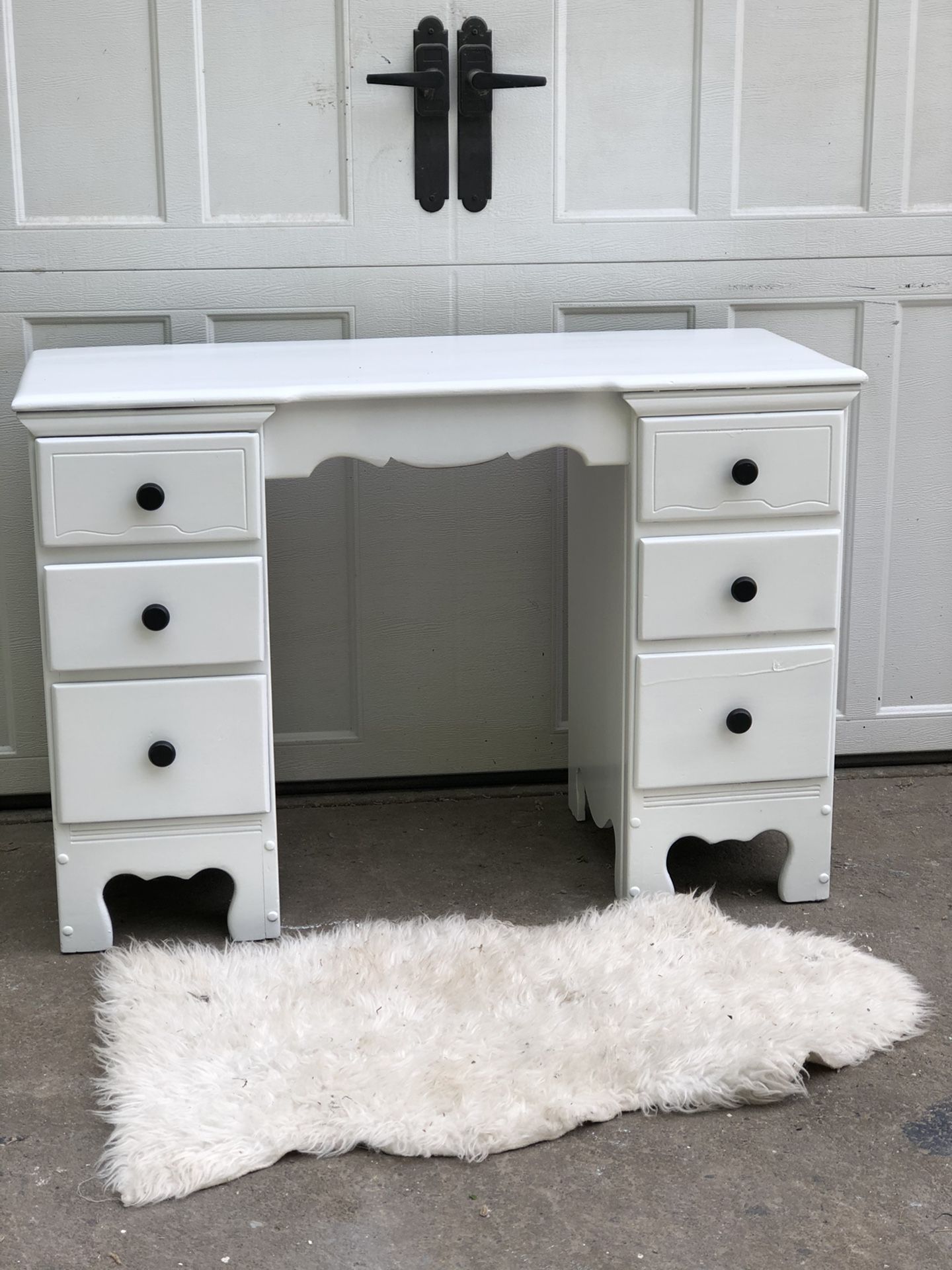 White wood desk, solid wood , each item separate