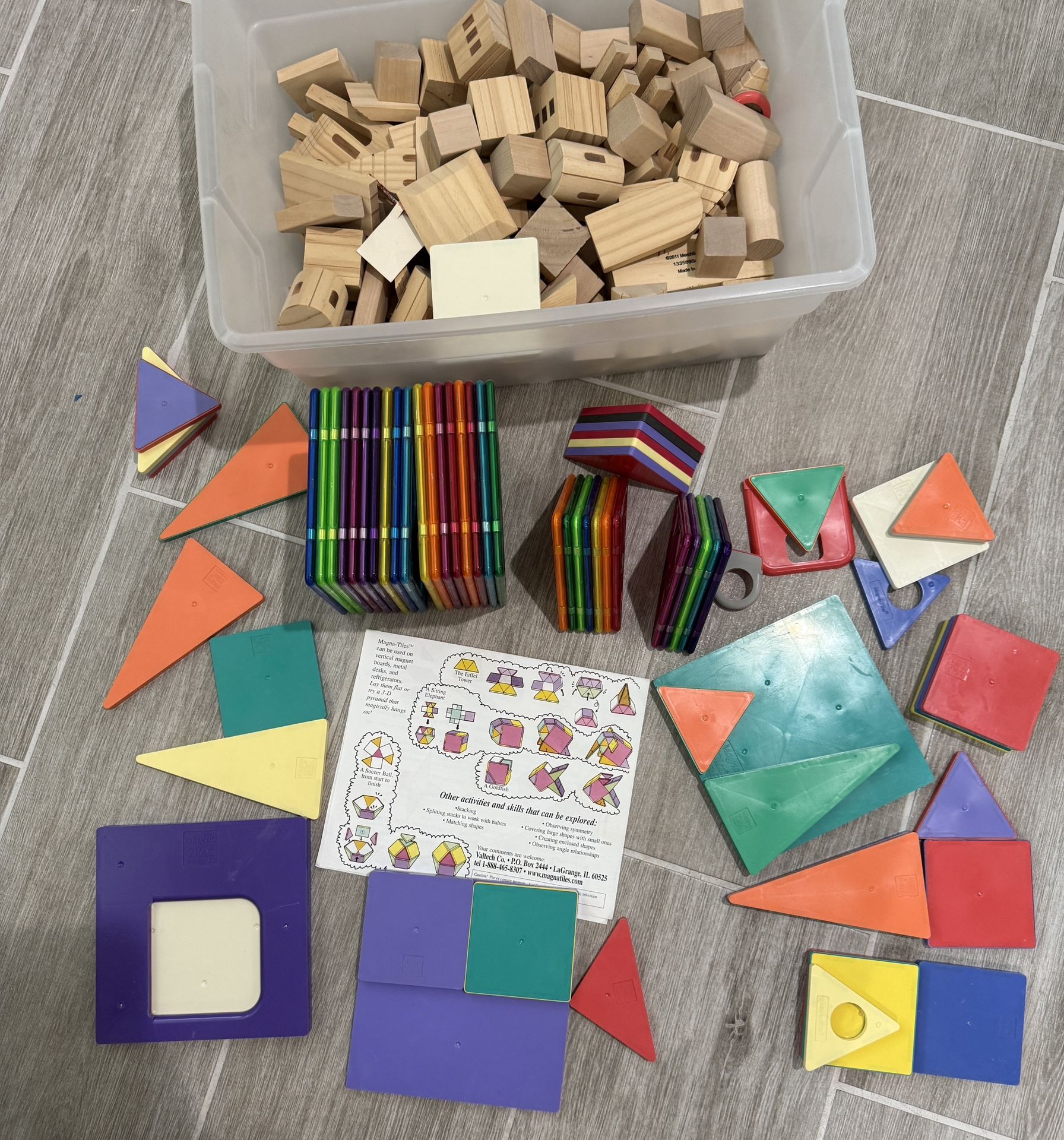 Wooden Blocks & Magna tiles