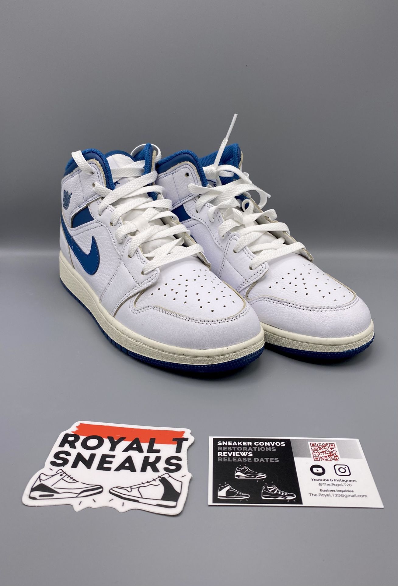 Jordan 1 Mid Industrial Blue 7y