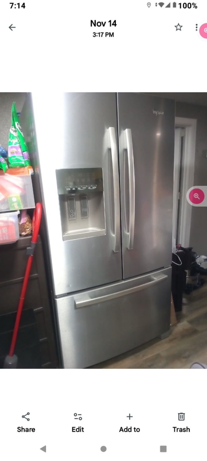 French Door Bottom Freezer Refrigerator Works Great Moving Sale 