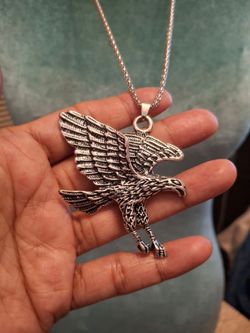 Silver Eagle Pendant Necklace