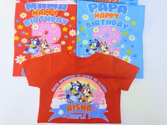 Bluey Birthday Custom T-Shirt