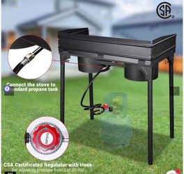 32" Outdoor Burner Double Propane Stove with Stand