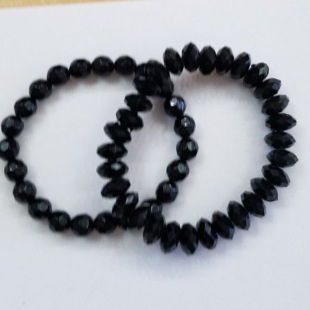 Black Glass Bead Bracelets. 