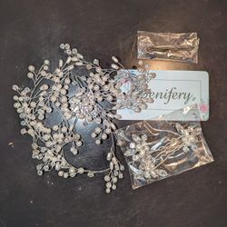 Denifery White Bridal Hair Pins Accessories 