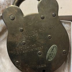 Antique Collectible Solid Brass Padlock- NO KEY