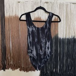 Black and slate blue tie-dye bodysuit; perfect condition