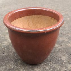 Burnt Red Small Ceramic Flower Pot 