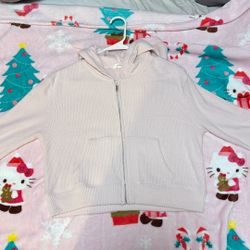 Pink Cropped hoodie