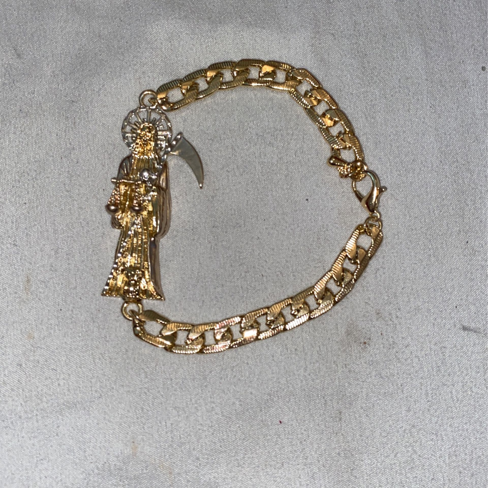 Laminated Gold Bracelet- Holy Death/ Santa Muerte 