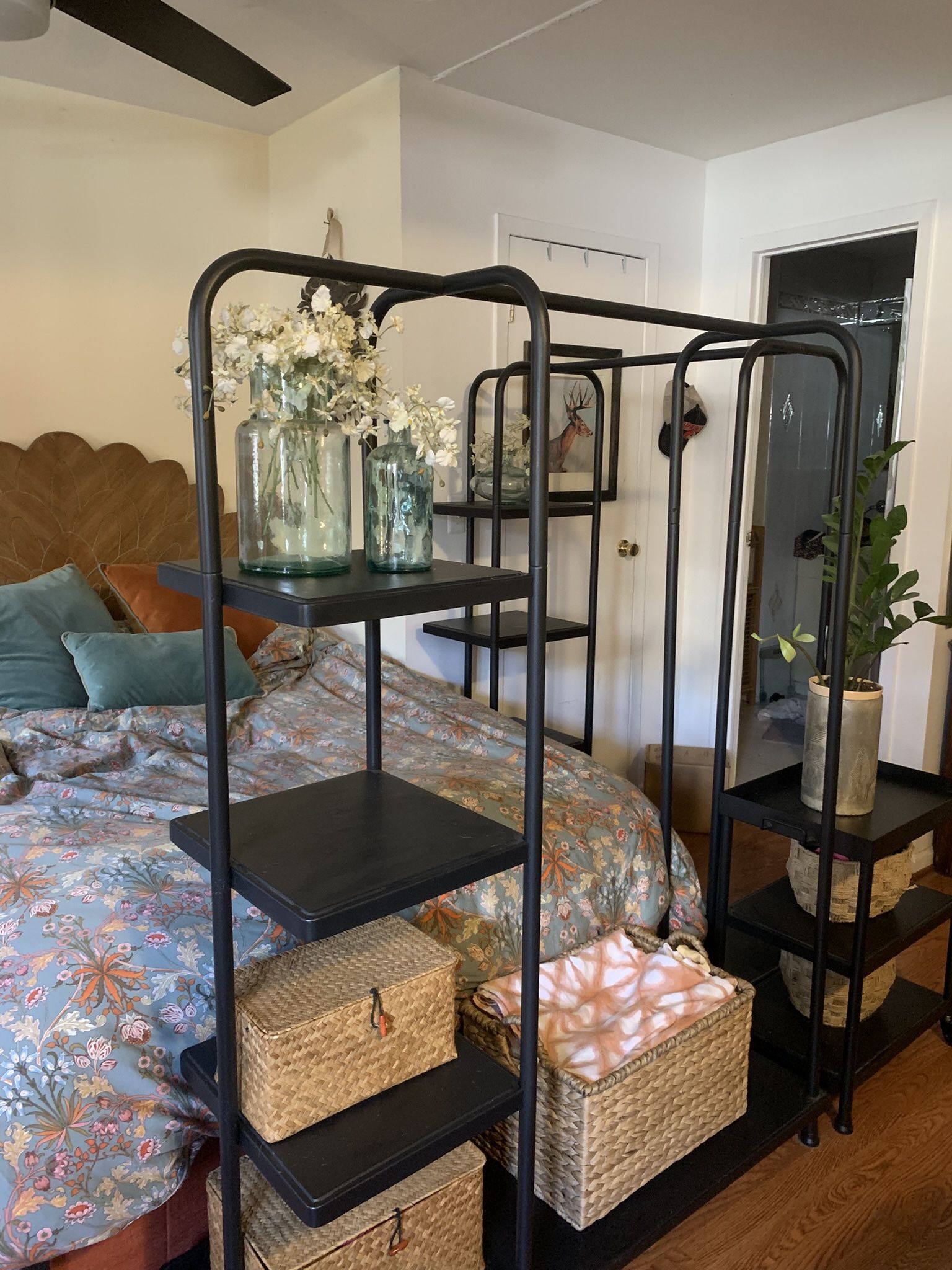 IKEA Room Divider/storage Black Rolling Racks 