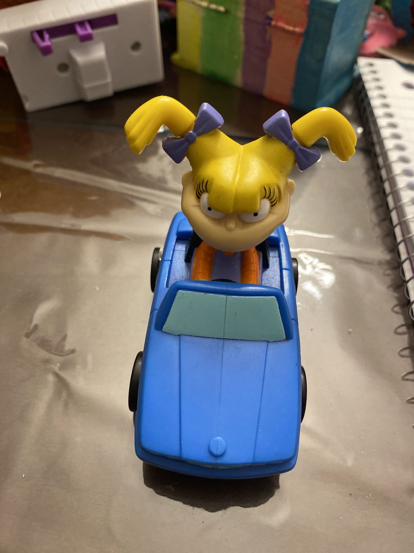 1998 Angelica Pull & Go Blue Car 3" Burger King Kid's Meal Action Figure Rugrats