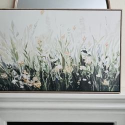Framed Canvas Floral Garden Art