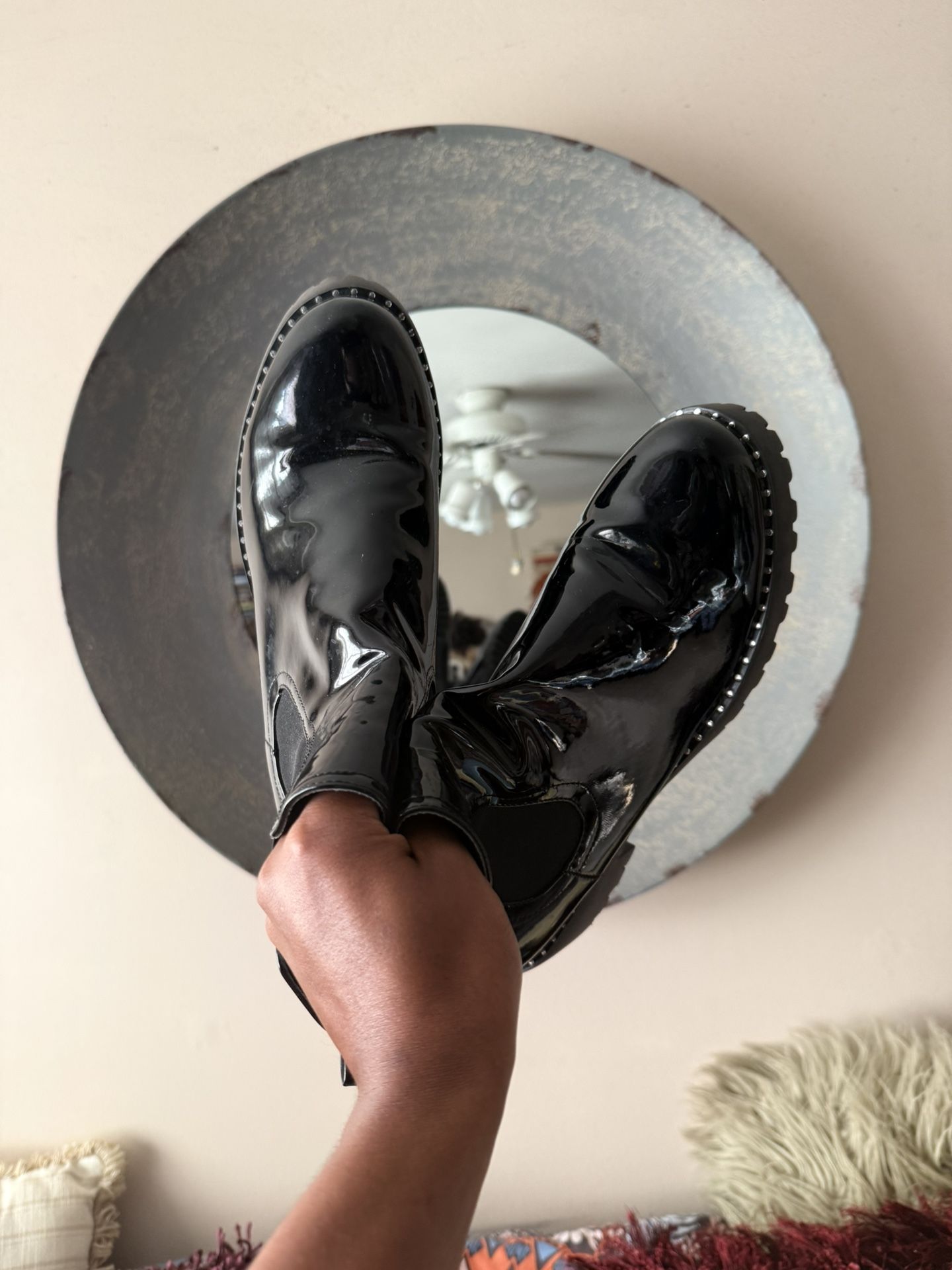 Platform Heeled Black Boots