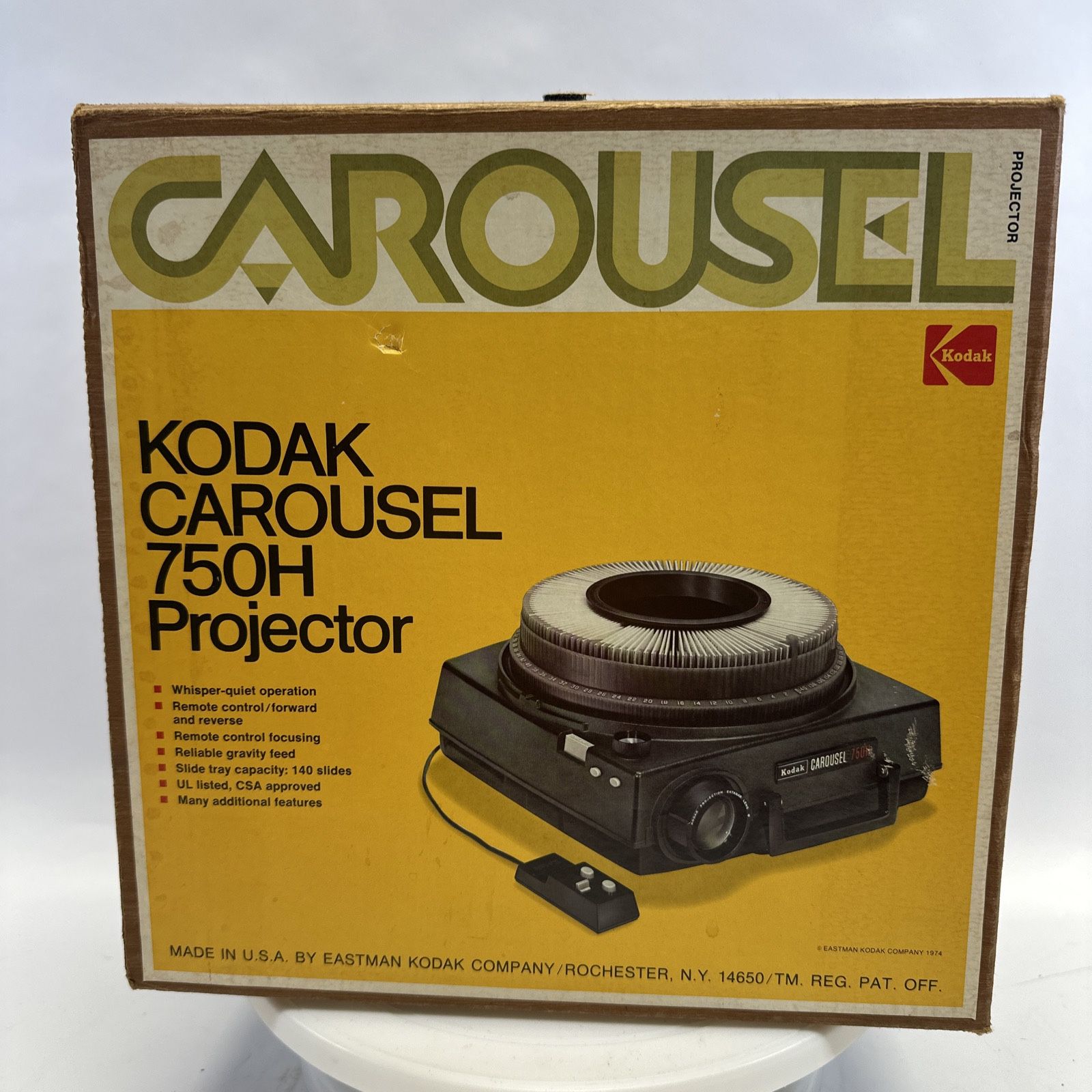 Vintage Kodak Carousel 750 Slide Projector Lens Cord Remote Carousel