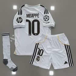 Mbappe youth soccer jersey home kit real madrid 2025/26