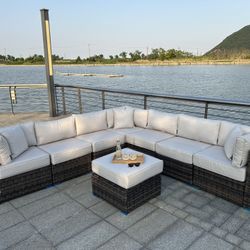 New In Box 8pcs Patio Furniture Sectional 6”cushions Deep Seating (We Deliver)