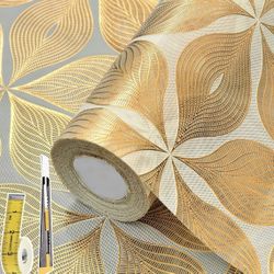 New Drawer Shelf Liner for Kitchen Cabinet: 23.6 in X 30 Ft Golden Leaf Waterproof Shelf Paper Non Adhesive Refrigerator Liners