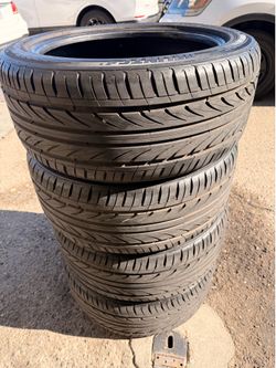 Qty 4 tires 245/45-18 Delinte brand $80/set of four!  Price is firm!