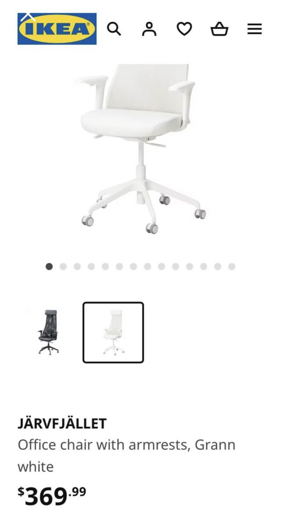 IKEA White Leather and Mesh JÄRVFJÄLLET Jarvfjallet office/gaming