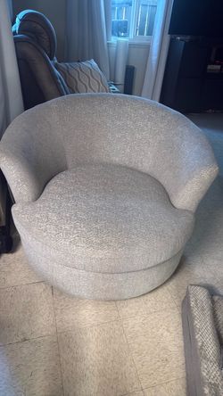 Round Swivel Accent Chair Light Gray