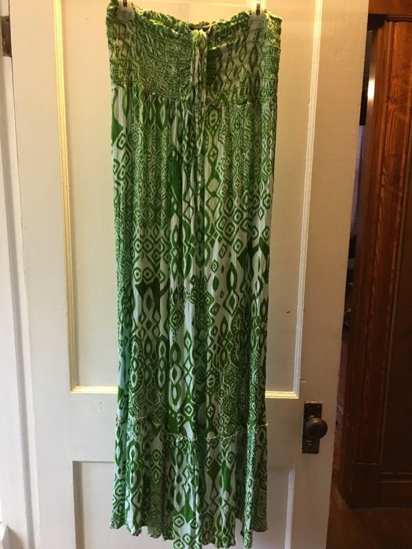 Green & White Sundress Medium