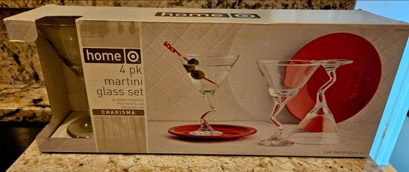 Z-Stem Martini Glass Set of 4 New