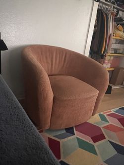 At Home Chloe Swivel Accent Chair Terracotta