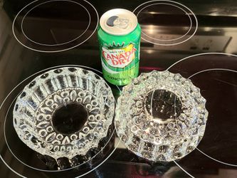 Pair of matching vintage glass ashtrays