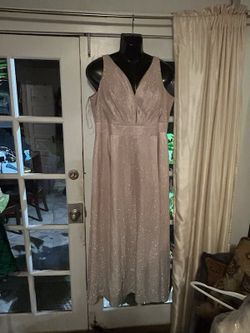 Champagne Glitter Formal Maxi Dress