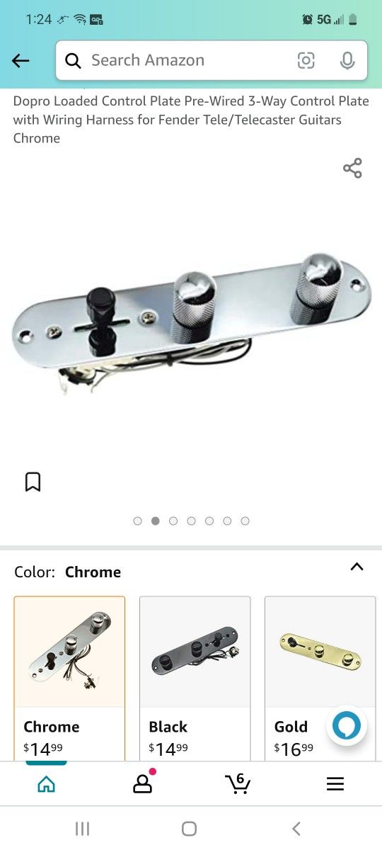 Dopro Loaded Control Plate Pre-Wired 3-Way Control Plate with Wiring Harness for Fender Tele/Telecaster Guitars Chrome